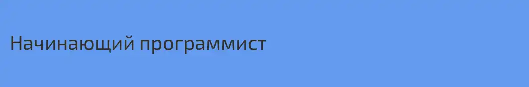 Начинающий программист
